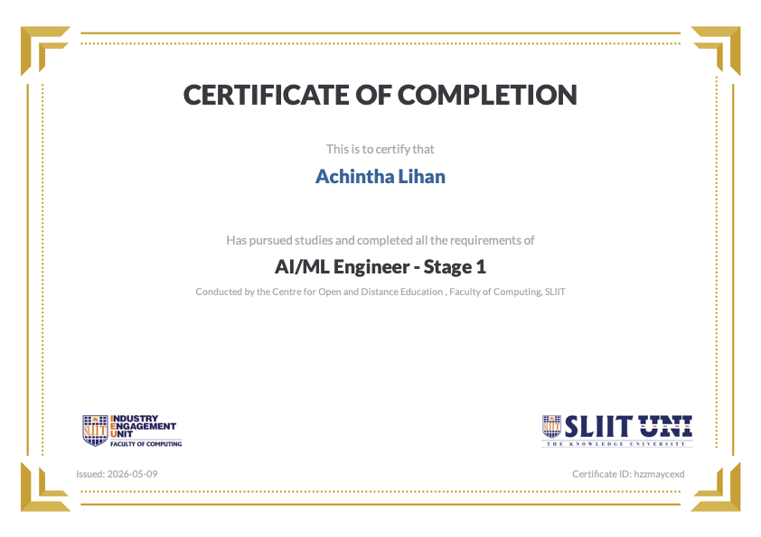 AI/ML Engineer Stage 1